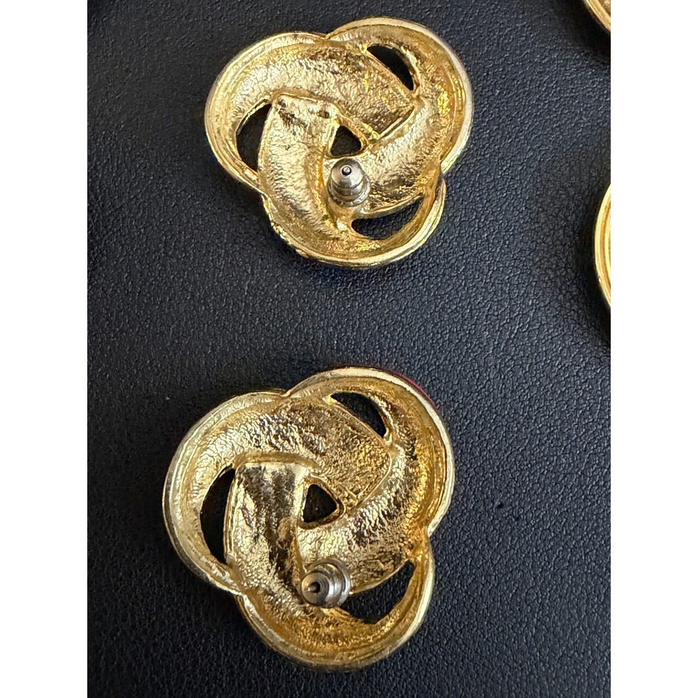 Vintage Glam Earrings Lot Red Cream Black Gold 80s 90s Napier Monet 4 Pair - Picture 8 of 14